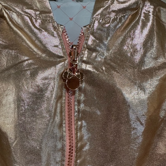 Disney Store Minnie Mouse Hooded Reversible Jacket Pink/White and Rose Gold 5/6 - Picture 2 of 9